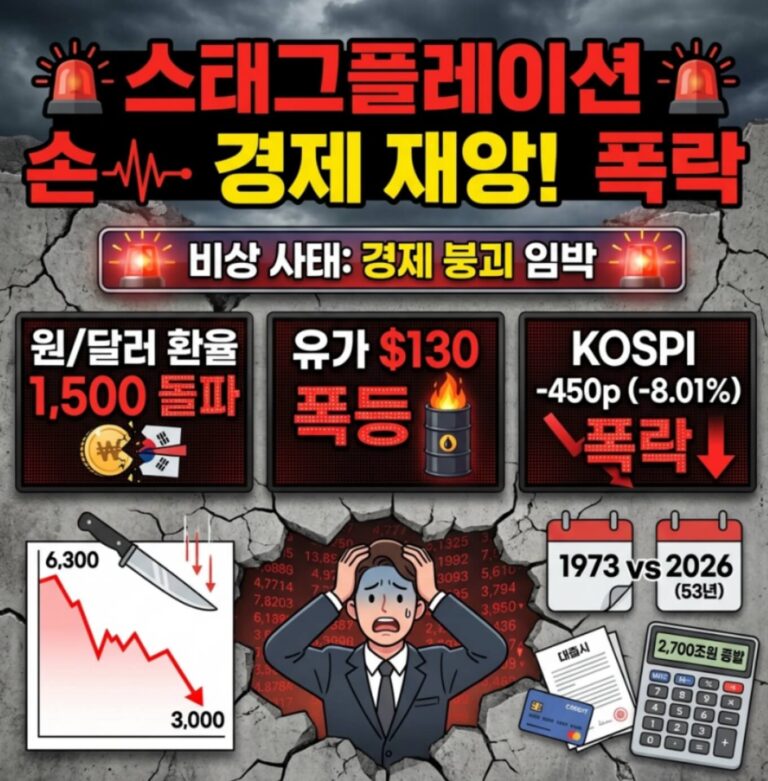 스태그플레이션 환율 1500원 유가 130달러