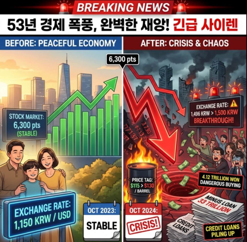 스태그플레이션 환율 1500원 유가 130달러