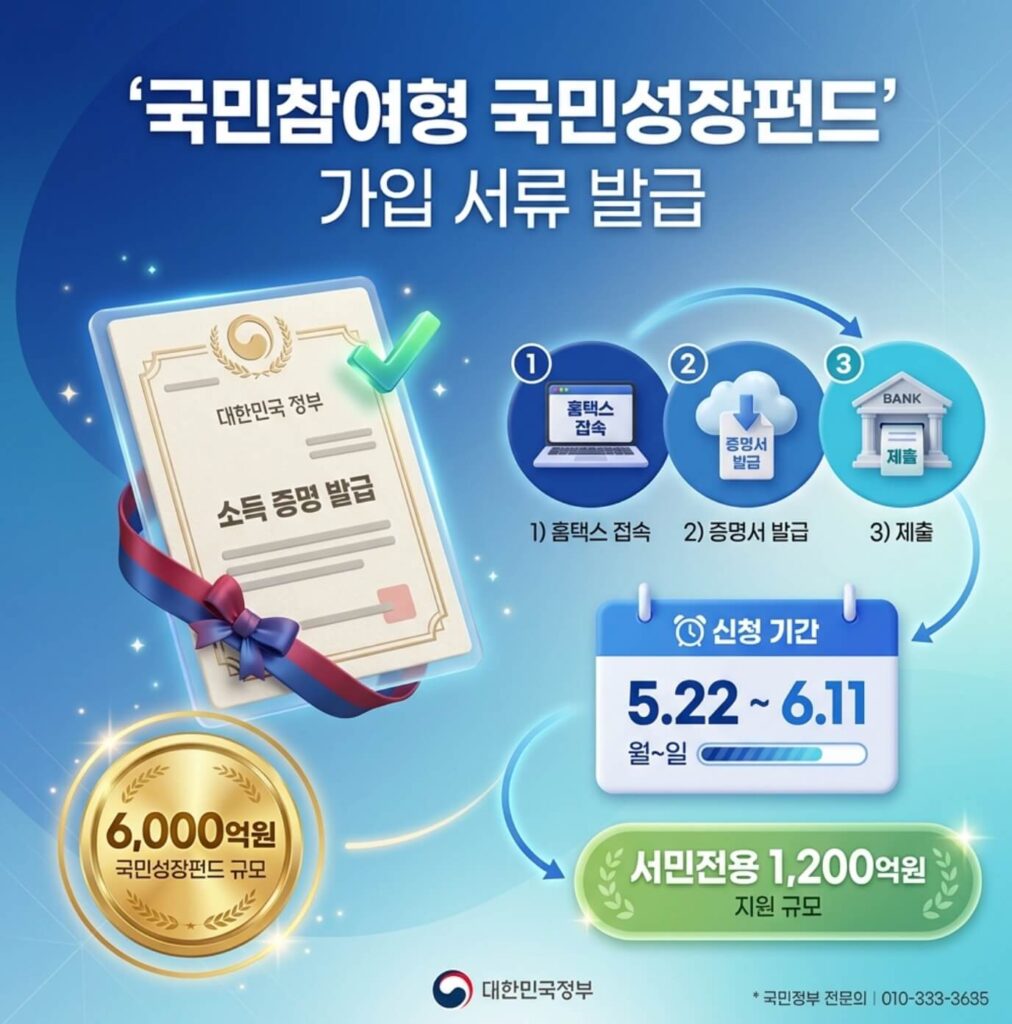 국민성장펀드 소득확인증명서 발급방법
